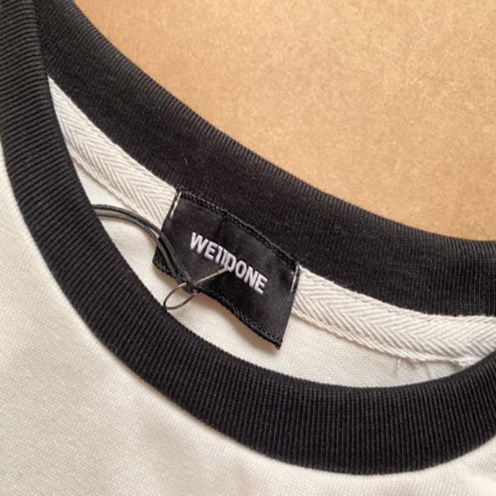 WELLDONE Logo Black & White Panel T-Shirt - White Short Sleeve - Picture 9 of 14